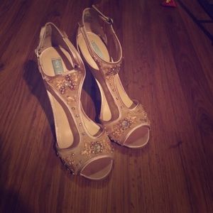 Beaty Johnson champagne high heels